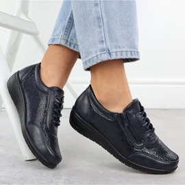 Zapatos deportivos para mujeres con un cómodo azul marino UNISOFT 9017 4