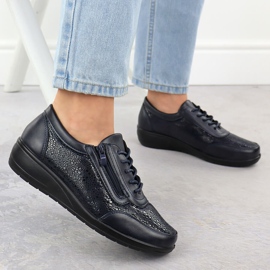 Zapatos deportivos para mujeres con un cómodo azul marino UNISOFT 9017 5