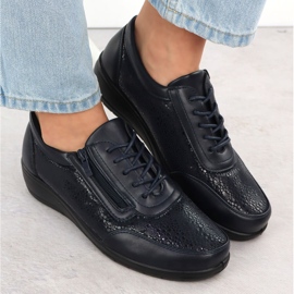Zapatos deportivos para mujeres con un cómodo azul marino UNISOFT 9017 6