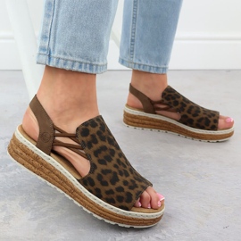 Sandalias de mujeres en la plataforma con beige rieker 62741-90 5