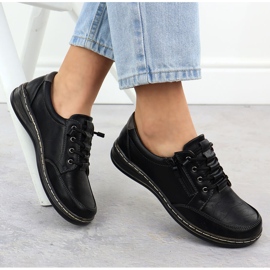Zapatos para mujeres cómodos negros unisoft 9018 4