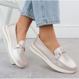Zapatos de mocasín de cuero en la plataforma Pearl Pink S.Barski GR51-598 rosado 4