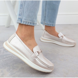 Zapatos de mocasín de cuero en la plataforma Pearl Pink S.Barski GR51-598 rosado 5