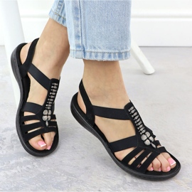 Sandalias de mujeres Roman Black Rieker 60806-00 negro 4