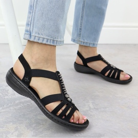 Sandalias de mujeres Roman Black Rieker 60806-00 negro 5