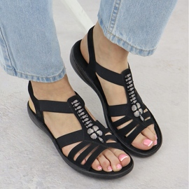Sandalias de mujeres Roman Black Rieker 60806-00 negro 6
