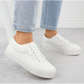 Zapatillas bajas para mujeres con encaje blanco big star rr274747 5