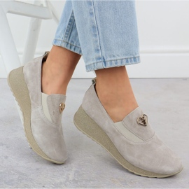 Zapatos de cuero en la cuña Taupe Filippo DP6786 gris 4