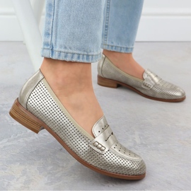 Zapatos de mujer Lores abiertos de oro metálico Potocki 12581 dorado 6