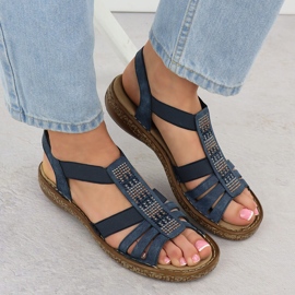 Sandalias femeninas con azul marino Rieker 628g7-14 5