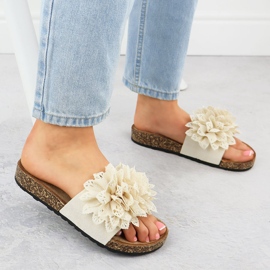 Chanclas para mujeres con flores beige potocki gn17301 5
