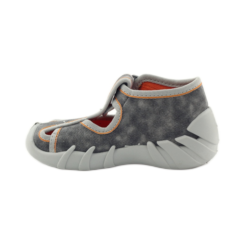 Befado zapatos infantiles zapatillas 190p082 gris naranja 2