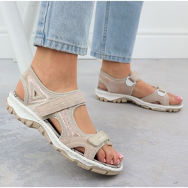 Sandalias deportivas para mujeres con polvo rosa Rieker 68866-31 rosado 4