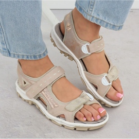 Sandalias deportivas para mujeres con polvo rosa Rieker 68866-31 rosado 5