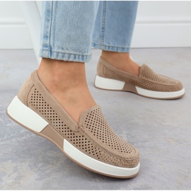 Zapatos Openwork para mujeres en la plataforma Beige Sergio Leone 094H 5