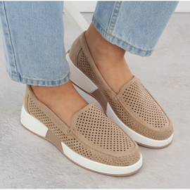 Zapatos Openwork para mujeres en la plataforma Beige Sergio Leone 094H 6