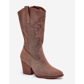 S.Barski Botas de vaquero botas abiertas en el S. Barski Hy51-606 Post Brown marrón 4