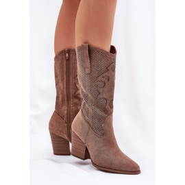 S.Barski Botas de vaquero botas abiertas en el S. Barski Hy51-606 Post Brown marrón 3