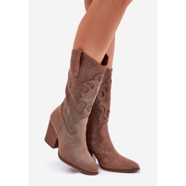 S.Barski Botas de vaquero botas abiertas en el S. Barski Hy51-606 Post Brown marrón 1