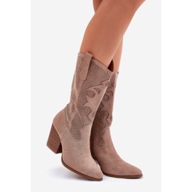 Botas de vaquero abiertas en la publicación S.Barski Hy51-606 beige 1
