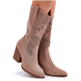 Botas de vaquero abiertas en la publicación S.Barski Hy51-606 beige 10