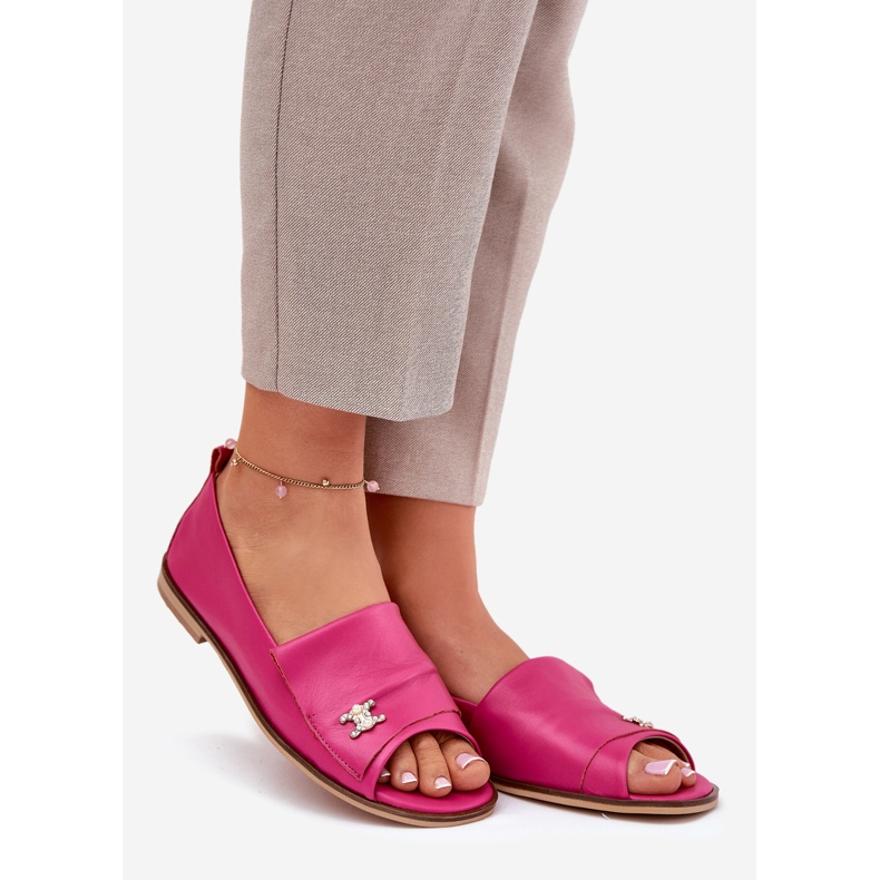Ballerinas elegantes de cuero con dedos desnudos Zazoo 1865 FUCHSIA rosa 1