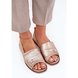 Ballerinas elegantes de cuero con dedos desnudos Zazoo 1865 beige 5