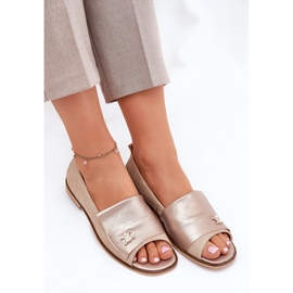 Ballerinas elegantes de cuero con dedos desnudos Zazoo 1865 beige 8
