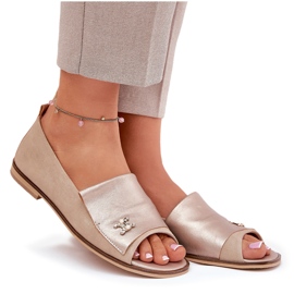 Ballerinas elegantes de cuero con dedos desnudos Zazoo 1865 beige 9
