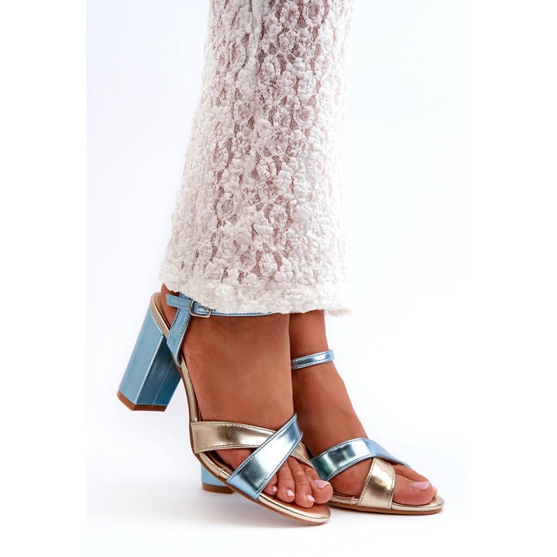 Seastar Sandalias para mujeres ecológicas en el poste de oro azul 1