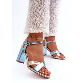 Seastar Sandalias para mujeres ecológicas en el poste de oro azul 2