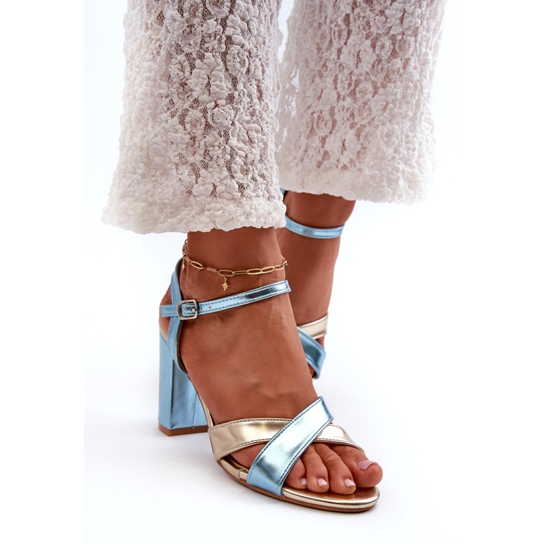 Seastar Sandalias para mujeres ecológicas en el poste de oro azul 3