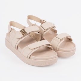 Goodin Beige elegantes sandalias en la plataforma 2