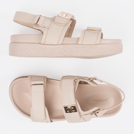 Goodin Beige elegantes sandalias en la plataforma 3