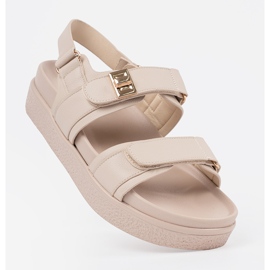 Goodin Beige elegantes sandalias en la plataforma 5