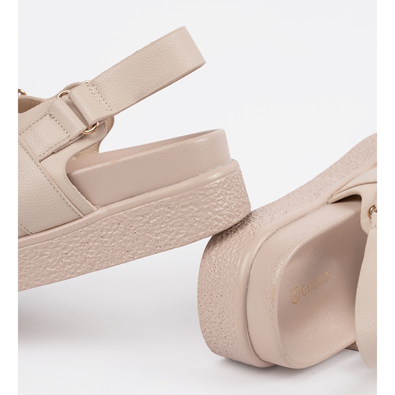 Goodin Beige elegantes sandalias en la plataforma 1 Goodin Beige elegantes sandalias en la plataforma 1
