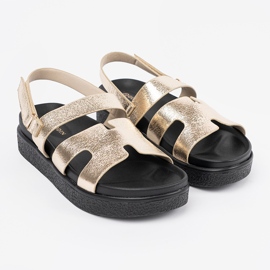 Goodin Sandalias clásicas en la plataforma de oro dorado 2