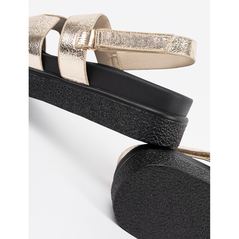 Goodin Sandalias clásicas en la plataforma de oro dorado 1