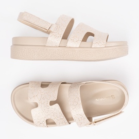 Goodin Sandalias clásicas en la plataforma beige 5