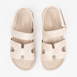 Goodin Sandalias clásicas en la plataforma beige 4