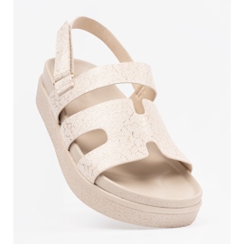 Goodin Sandalias clásicas en la plataforma beige 3