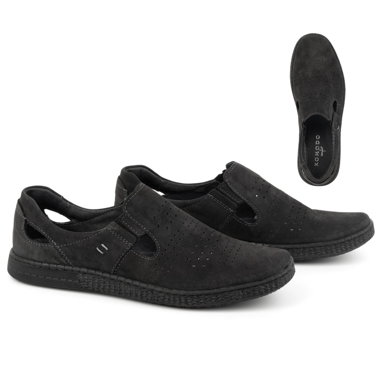 KOMODO Zapatos mocasines hombre piel 864 Negro 1