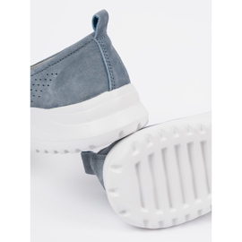 Goodin Mocasines azul de cuero en la plataforma 2