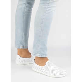 Cape de zapatos blancos Pollonus de cuero descalzo 5-1308-025 2