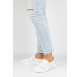 Cape de zapatos blancos Pollonus de cuero descalzo 5-1308-025 4