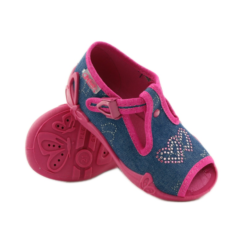 Befado 213p101 zapatillas con corazón azul marino rosado 3