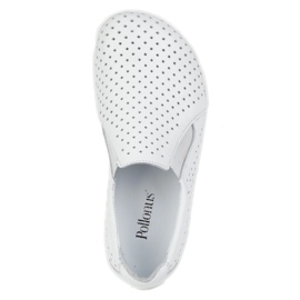 Cape de zapatos blancos Pollonus de cuero descalzo 5-1308-025 13
