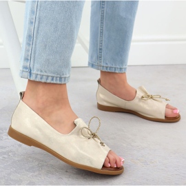 Cambell Zapatos de cuero con dedos desnudos Golden Camell SZ00656 dorado 6