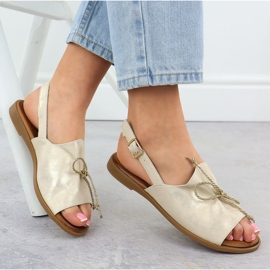 Cambell Sandalias de cuero para mujeres Camell SZ00657 dorado 4