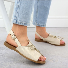 Cambell Sandalias de cuero para mujeres Camell SZ00657 dorado 5